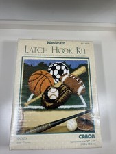 Vintage Caron WonderArt Latch Hook Kit Sports 4268 New And Sealed