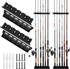 Fishing Rod Holders Wall-Mounted 2 Pairs, Simple Deluxe Fishing Pole Holder & Ra