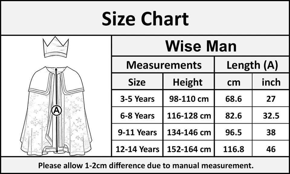 Kids Boys Xmas Nativity Three Kings Wise Man Costume School Plays Dress - Image 2 of 2