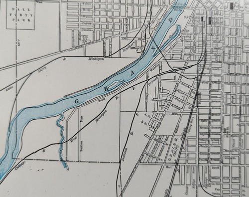 Vintage 1900 GRAND RAPIDS MICHIGAN Map 11"x14 Old Antique Original HERITAGE HILL - Picture 9 of 12