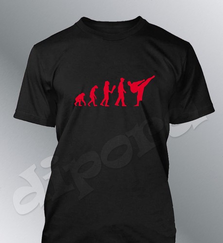 Tee shirt personnalise homme evolution karaté M L XL humour human karate - Bild 4 von 9