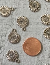 SUNFLOWER CHARMS 25 pcs 5/8 x 4/8 - Craft Projects, Jewelry DIY, Pendants