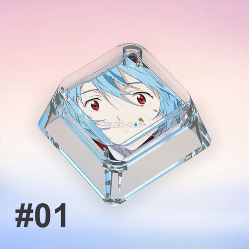 Anime EVA Ayanami Rei Transparent Cute Manga Keycaps for Cherry MX Keyboard Gift - Picture 12 of 27