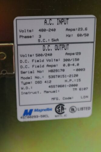 MAGNETEK 53ST0151-2120 / 53ST01512120 AC INPUT STOCK 2097A - Picture 2 of 9