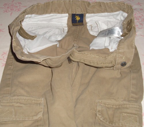 US Polo Boys Pants Sz 6 Adjust.Tabs RN130323 Tan-6 pockets-2 on legs,100% cotton - Picture 3 of 6