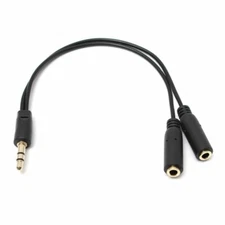 3.5mm 1FT Audio Headphone Mic Y Splitter Dual Cable Adapter Male to 2 Female US