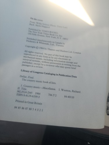 The Country Music Book of Lists by Fred Dellar and Richard Wootton - Picture 5 of 10