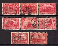 USA Stamps: 1913 Parcel Post Issues, Short Set SC Q2 -Q9 (8) Used.