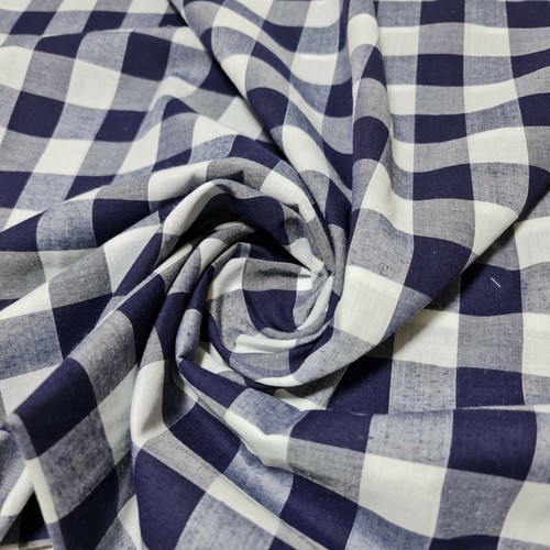 1" Gingham Check Polycotton Fabric Plaid Dress Craft Uniform Material 44" Meter - Picture 33 of 63