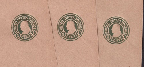 1916 postal stationery unused Sc W425 1c green Frainlin PAPER CREASE lot 3 - Picture 2 of 3