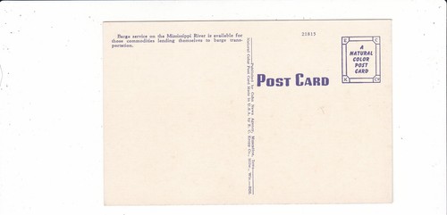 Muscatine, Iowa Mississippi River barge transportation vintage postcard - Picture 2 of 2