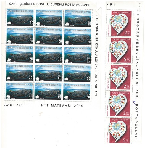 TURKEY STAMPS SHEET 2021-2019 PİECES OF BLOCK