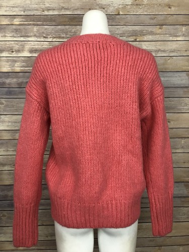 Sanctuary Telluride Relaxed Ribbed Knit Crewneck Pullover Sweater SZ S Coral NEW - Picture 5 of 7