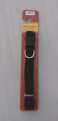 ASPCA Collection Medium 5/8 Pet DOG Adjustable Collar 10-16'' Black