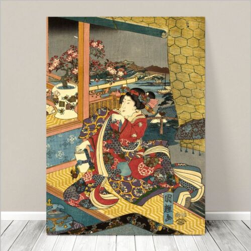 Beautiful Japanese GEISHA Art ~ CANVAS PRINT 8x12" Blossoms #2
