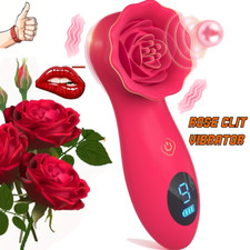 Rose Sucking Vibrator Oral Clit Licking Tongue G-Spot Dildo Sex Toys For Women