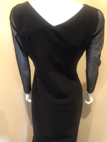 La Petite Robe di Chiara Boni Bilgi Mesh Sleeves Size 44 Black 8 Gown New $995 - Picture 9 of 10
