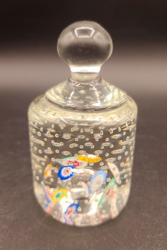 Grande fermacarte Fratelli Toso Murano Italia vetro artistico multi pomello millefiori 5" - Foto 3 di 10