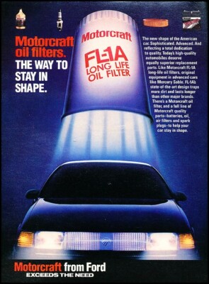 1987 Motorcraft Mercury Sable Original Advertisement Print Art Car Ad ...