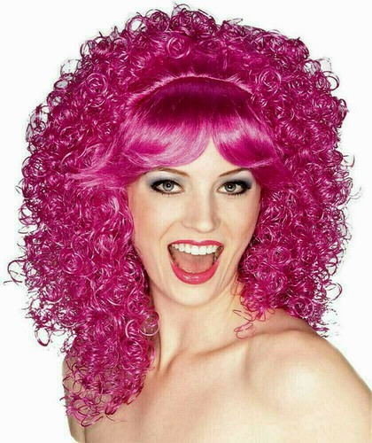 Purple Curly Wig adult female show girl clown theatrical costume Rubies - Picture 2 of 9
