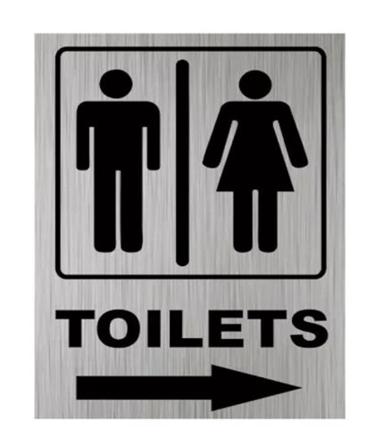 Door Sign Push Pull Toilet Flush Aluminium Plaque Office Shop Retail Restaurant - Picture 17 of 29