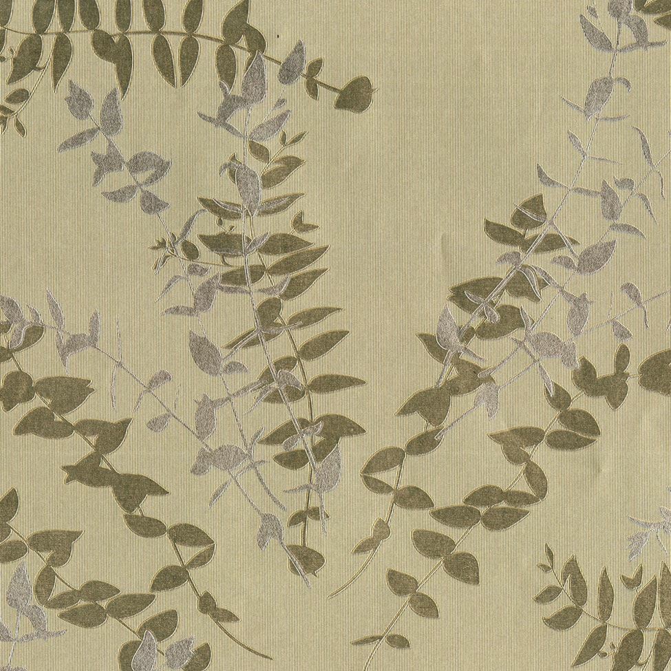 Silver Gold Leaf Floral Wallpaper Metallic Foil Silhouette Vinyl Flowers Muriva