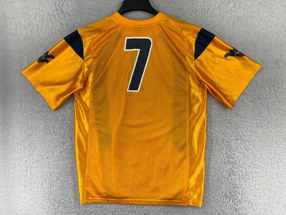 VINTAGE West Virginia Football Jersey Youth Extra Large Nike #7 100% Polyester - Image 2 of 4