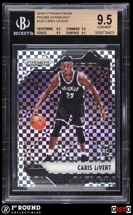 POP 1: Caris LeVert RC BGS 9.5: 2016-17 Panini Prizm Starburst Rookie Gisto #165