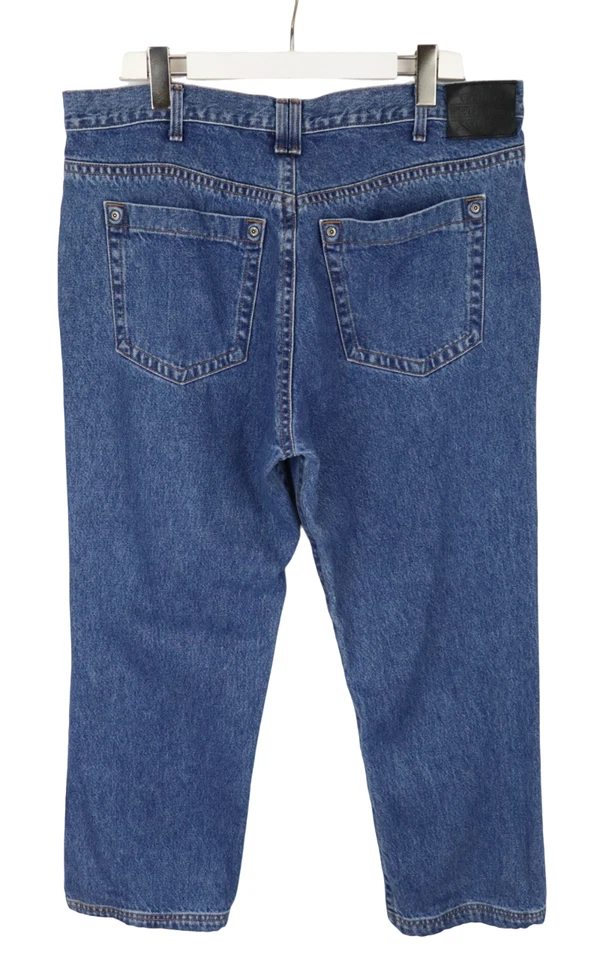 Harley-Davidson Vaqueros Hombres W38 L28 Cremallera Corte Normal Denim Azul - Imagen 2 de 4