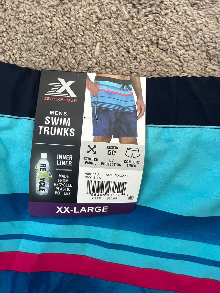 ZeroXposur Men's UPF 50+ Quick Dry Swim Trunks Navy Ibiza