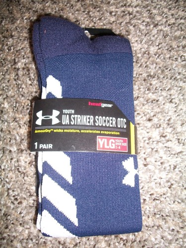 NWT BOYS GIRLS UNDER ARMOUR SOCCER TEAM SPORT OVER THE CALF YLG SOCKS 222 - Picture 6 of 8