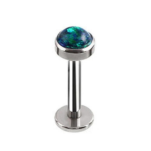 Opal Bezel Labret Triple Piercing Forward Helix Earring Tragus Cartilage Studs - Picture 23 of 24