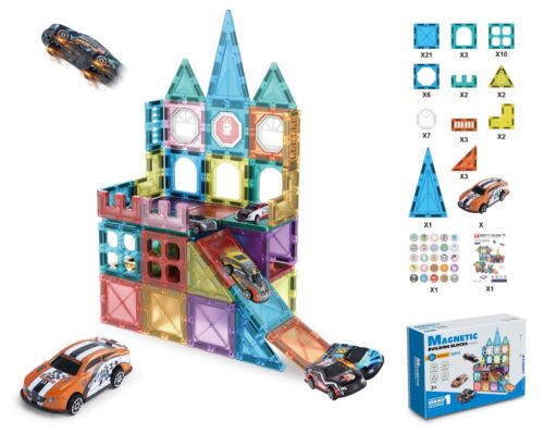 STEM 3D Magnetic Magnet Building Blocks Tiles Set Toys For Kids 70PCS Set 3+New - Picture 2 of 5