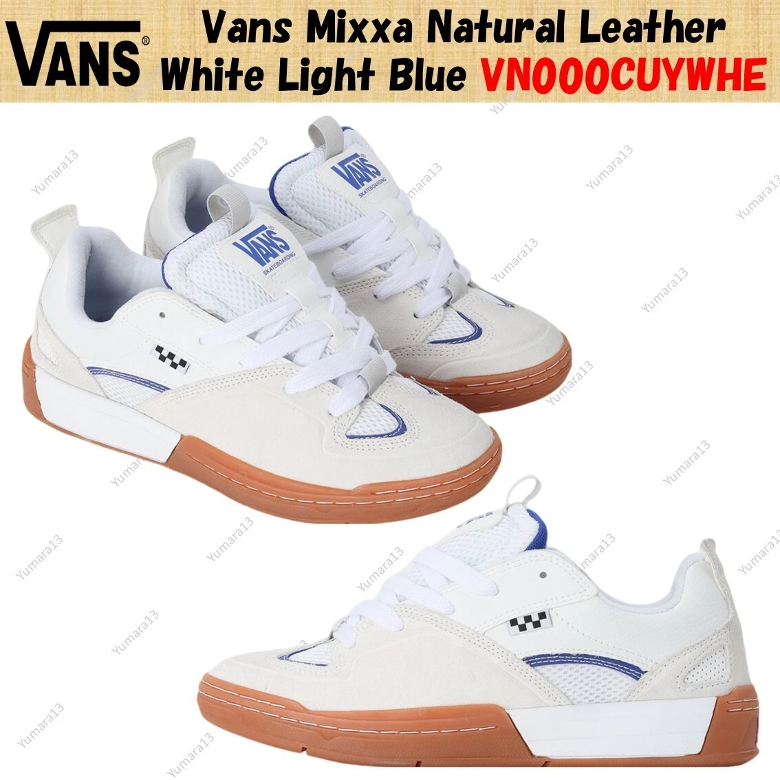 Vans Mixxa pelle naturale bianco azzurro VN000CUYWHE taglia uomo