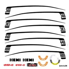 Plymouth Barracuda Hockey Stick stripes 1/24th Scale Waterslide Decals