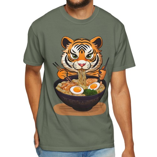 Baby Tiger Eating Ramen Funny T-shirt, Cute Animal Print, Gift for Anime Lovers - Picture 7 of 121
