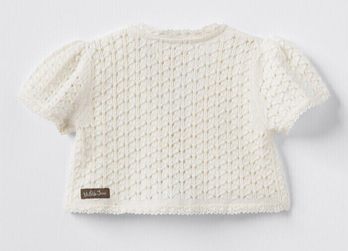 NWT Matilda Jane Enchanted Garden Marietta Crochet-Trimmed Sweater Shrug Size 4 - Picture 4 of 6