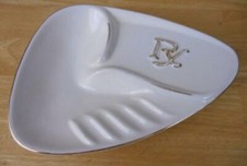 Vintage Mid-Century MCM Pharmacy Pharmacist Rx Ashtray Cream/Gold Trim