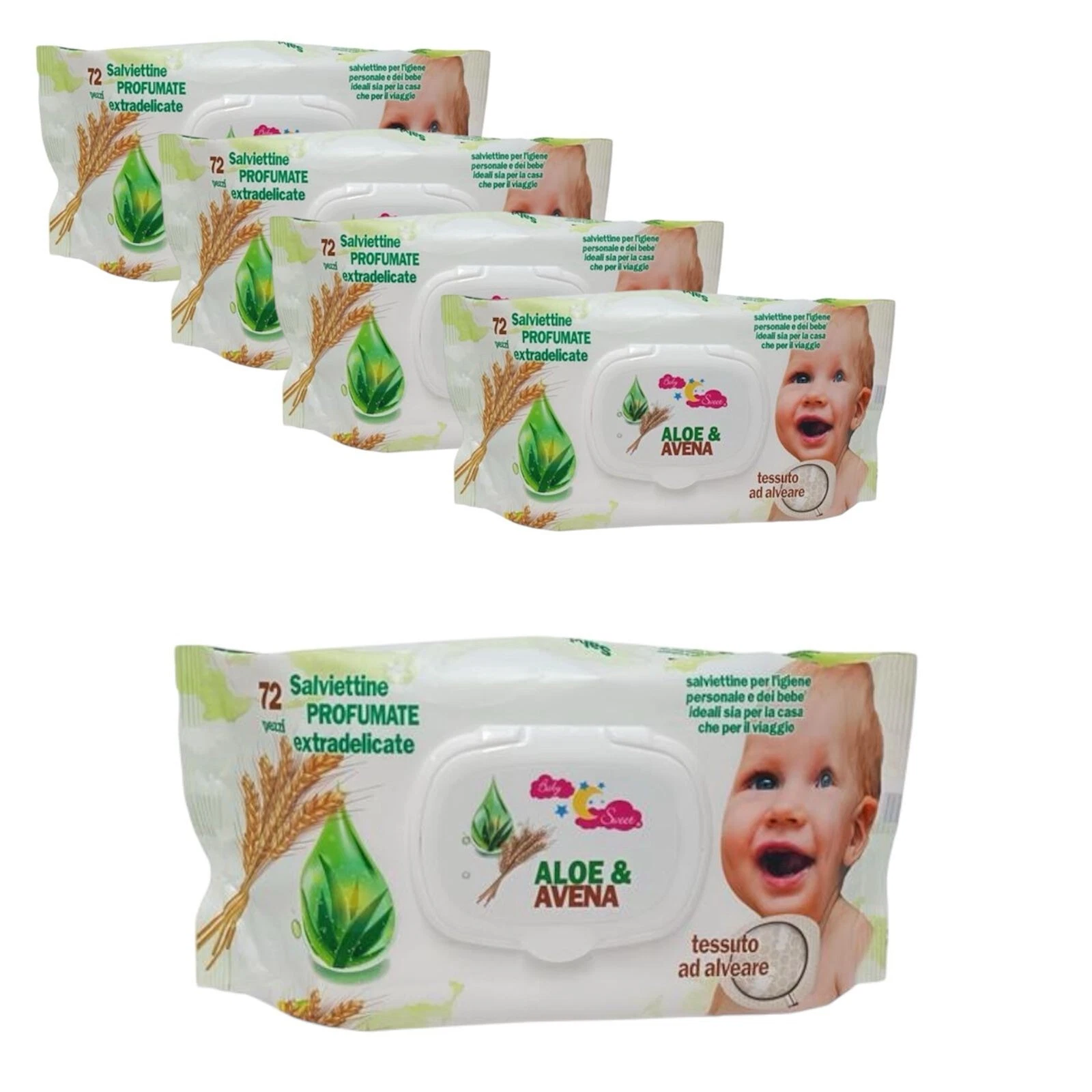 720 Salviette Neonato ALOE AVENA Salviettine Umidificate Bambini 4\10 Confezioni - Foto 1 di 9