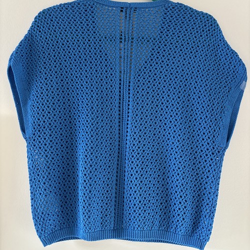 Express Women's Knit/Crochet V-Neck Top/Vest Size S Color Blue NWT - Picture 7 of 8