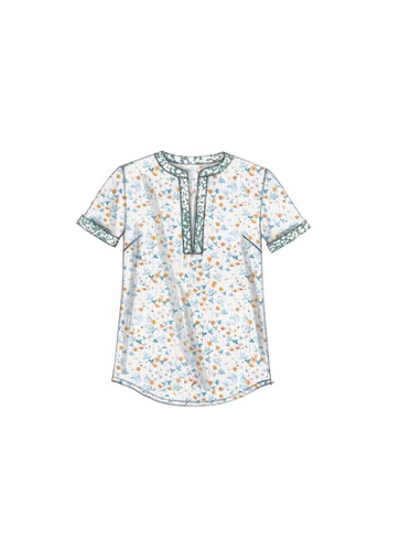 McCall 7391 Lace Up Western Boho Relaxed Fit Shirt Collar Laced Pattern Sz L-XXL - Picture 9 of 10