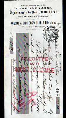 SAINTE-FOY-la-GRANDE (33) FEINE WEINE ''Aurelien GRENOUILLEAU'' 1921