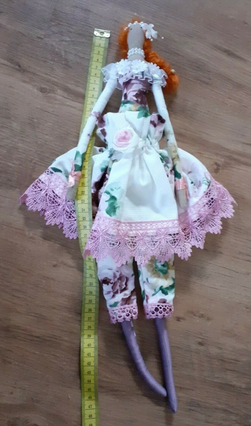 Puppe nach Tilda Art - Tildapuppe - bunte Lady - 48 cm lang - Dekoration