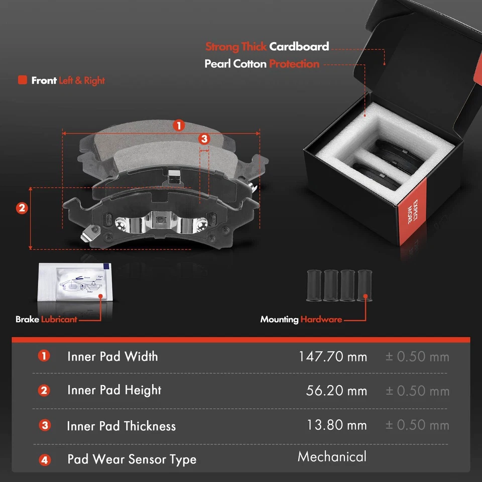 Front Drilled Brake Rotors & Ceramic Pads for Chevrolet Corsica Buick Pontiac - Image 3 of 4