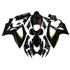 Black Gold Fairings fit for Suzuki GSXR600 GSXR750 2006 2007 Injection Bodywork