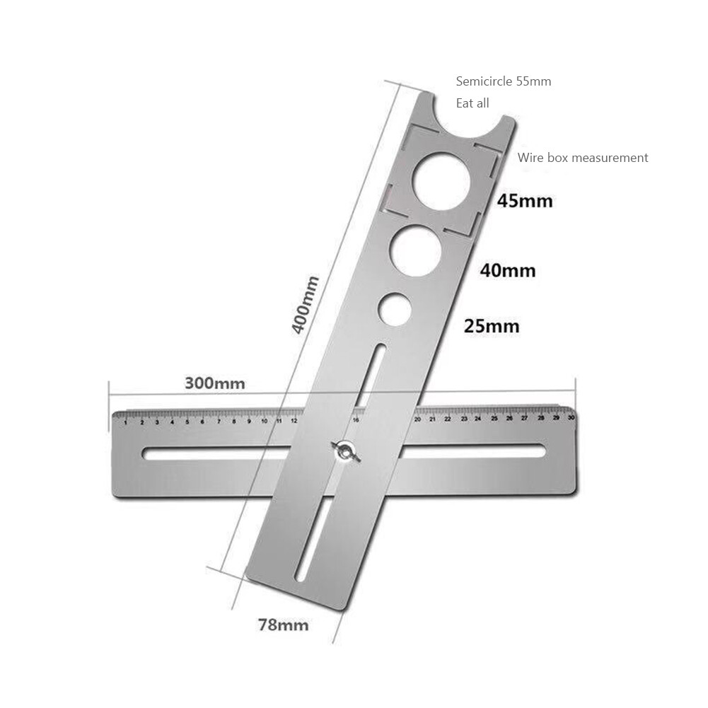 Tile Hole Locator Ruler Marble Floor Drilling Hole Puncher (1mm Thick