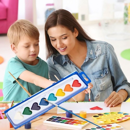 Heart Shaped Watercolor Paint Set Water Color Paints  for Kids - Photo 8/11