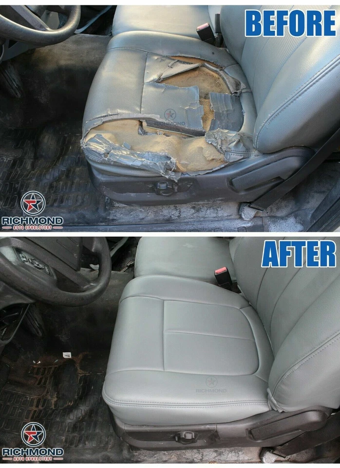 Dodge Magnum 2006 2007 cubiertas de asiento de cuero completas para conductor/pasajero gris claro Foto 2 de 4