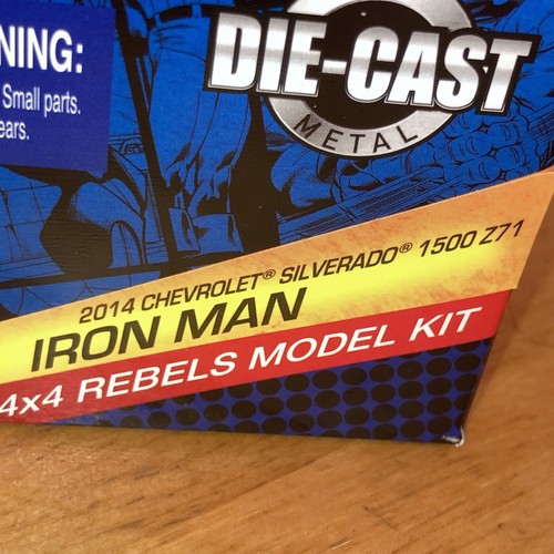 2 Marvel Diecast Metal Car Model Kit 4x4 Rebel Spiderman IronMan 2014 2017 Chevy - Picture 5 of 9