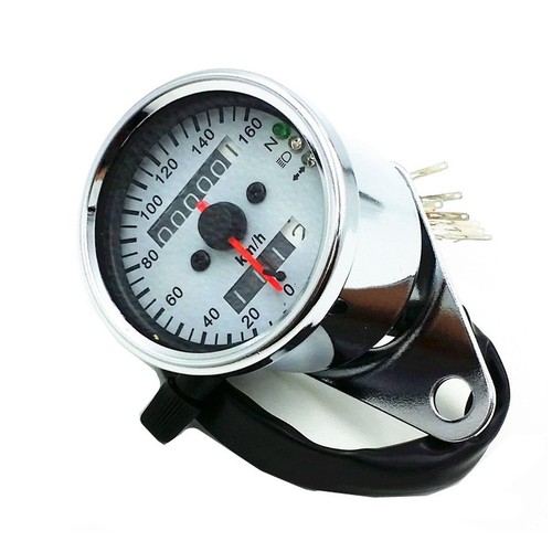 Motorcycle LED Backlight Odometer KMH Speedometer Gauge Cruiser Bobber Universal - Picture 7 of 10